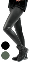 BALTOGS Leggings tiefer Bund LQ86214 liquid leather matt schwarz, grün