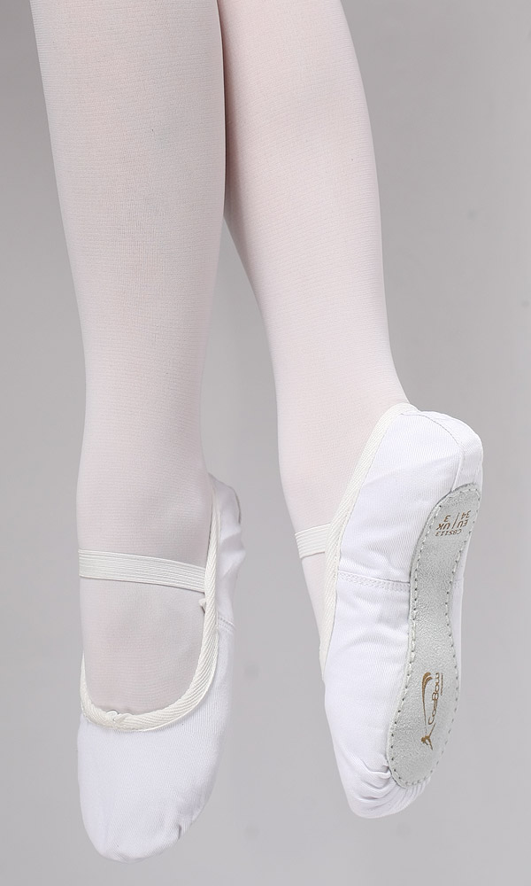COSBOW Ballettschuhe Leinen CBS113 nur 11.90 € ganze Sohle, weiß-- Ballettschläppchen -