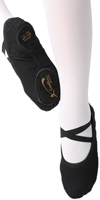 COSBOW Ballettschuhe Stretchleinen CBS104 geteilte Sohle, schwarz 27-45