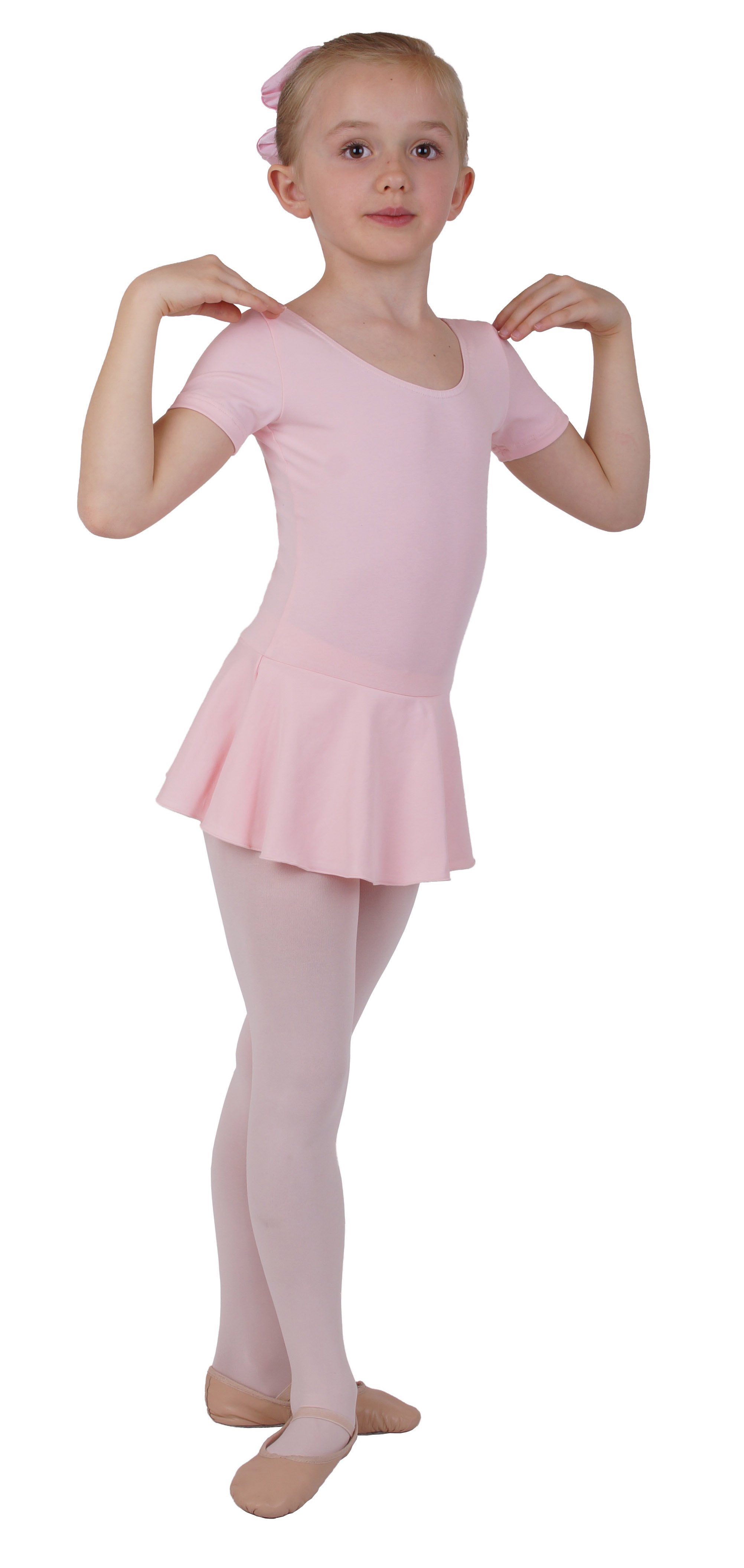 DANCERIES Ballettanzug GRETA F17 nur 36.90 € Kurzarm, mit Rock, glänzend oder Baumwolle-- Ballettanzug -