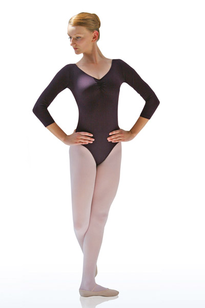 DANCERIES Ballettanzug VANITY T27 nur 39.90 € lange Raffung dreiv. Arm-- Ballettanzug -