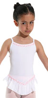 DANCERIES Ballettanzug JULEEN K02 Spaghettiträger, Georgette-Rüsche
