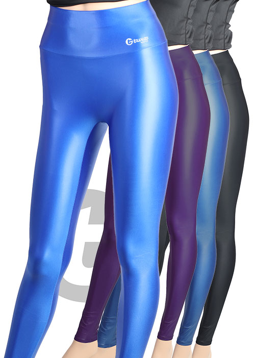 TWIOO SPORTS Leggings mid waist EnergyA1401 normale Länge, shine