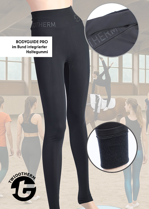 TWIOO SPORTS Leggings mit Bodyguide 134 bis 152 TThermA1450 TwiooTherm extra lange Beinlänge