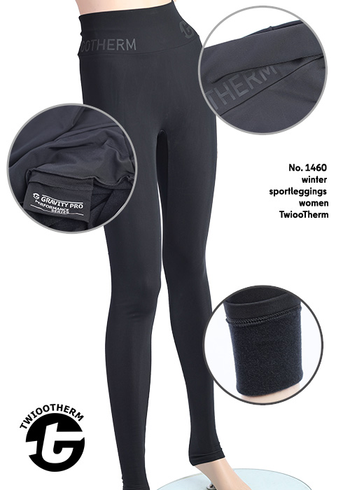 TWIOO SPORTS Leggings mit Bodyguide 146/152 bis XL TThermA1460 TwiooTherm extra lange Beinlänge