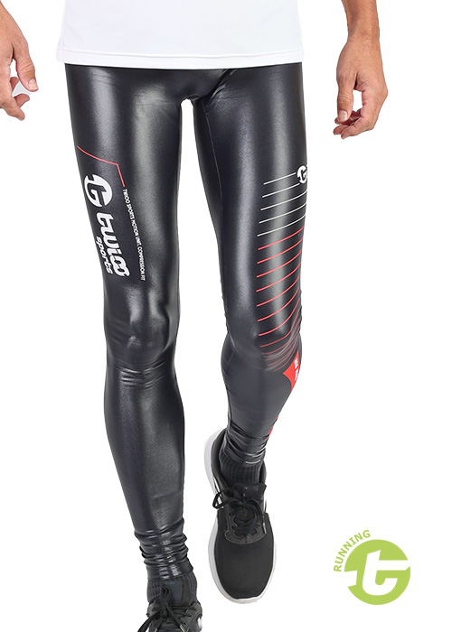 TWIOO RUNNING Fitness Tights WiStripeGRRU-1680 nur 59.90 € Shine black-- Lauftights -