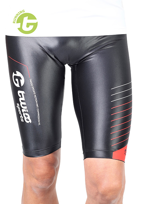 TWIOO RUNNING Fitness Tights Radlerlänge WiStripeGRRU-1685 nur 45.90 € Shine black-- Lauftights -